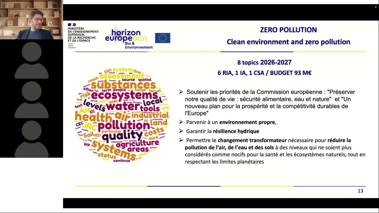 Webinaire sur les appels à projets du programme de travail 2026-27 du Cluster 6 - apres midi