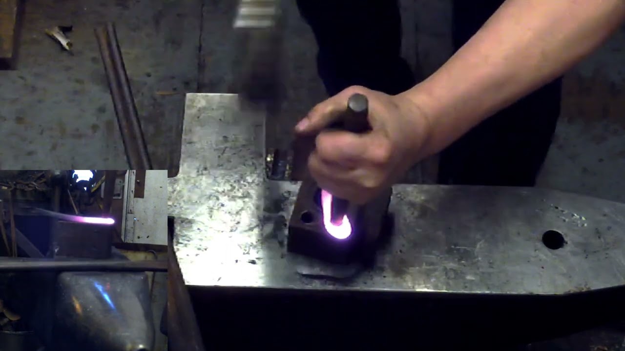 Forging a Hoof Pick from a Horse Shoe.
