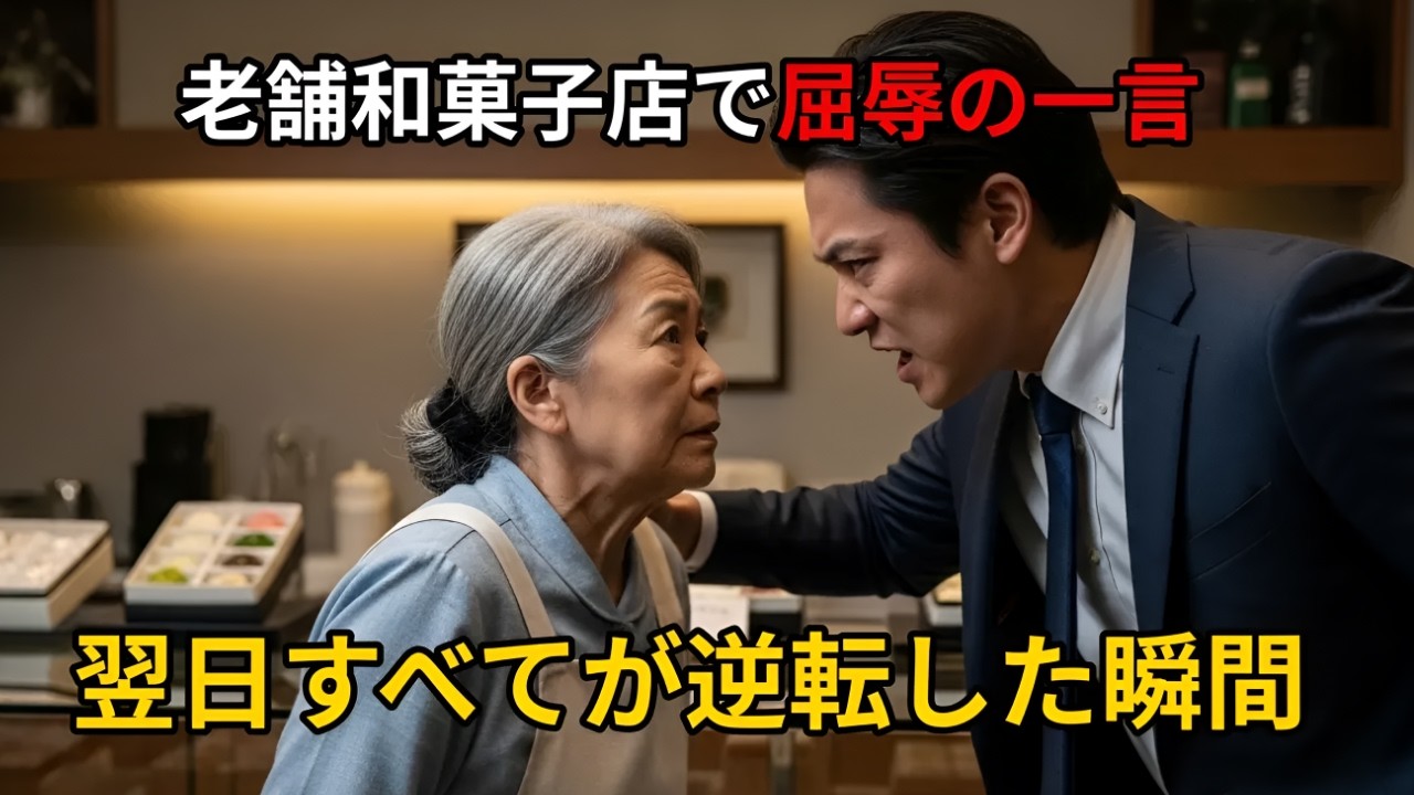 【スカッとする話】「清掃員のババアは消えろw」老舗和菓子の跡取りにゴミ扱いされ即解雇された私→翌日、買収先の最大手グループ特別顧問として再会した結果…若社長が土下座する末路