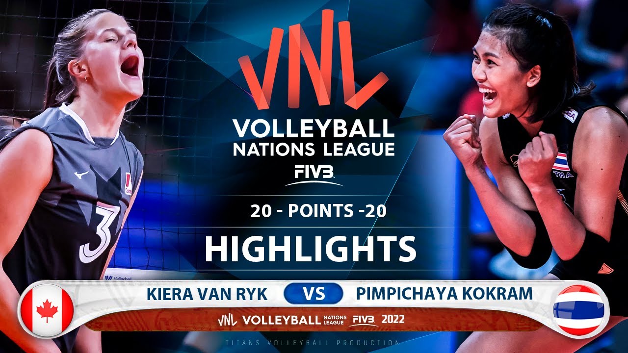 Kiera Van Ryk vs Pimpichaya Kokram | Canada vs Thailand | Highlights | Women's VNL 2022 (HD)