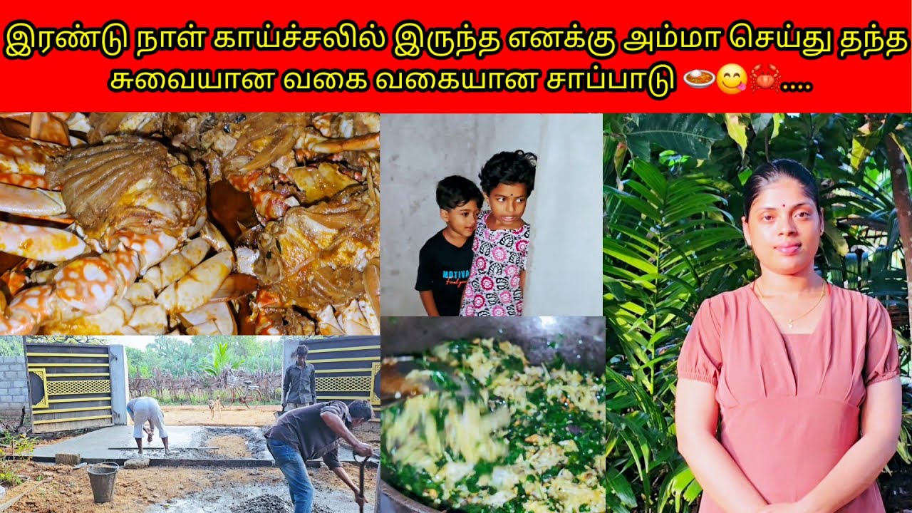 இரண்டு நாள் காய்ச்சலில் இருந்த எனக்கு அம்மா செய்து தந்த சுவையான வகை வகையான சாப்பாடு 🍛😋🦀./PKR family 