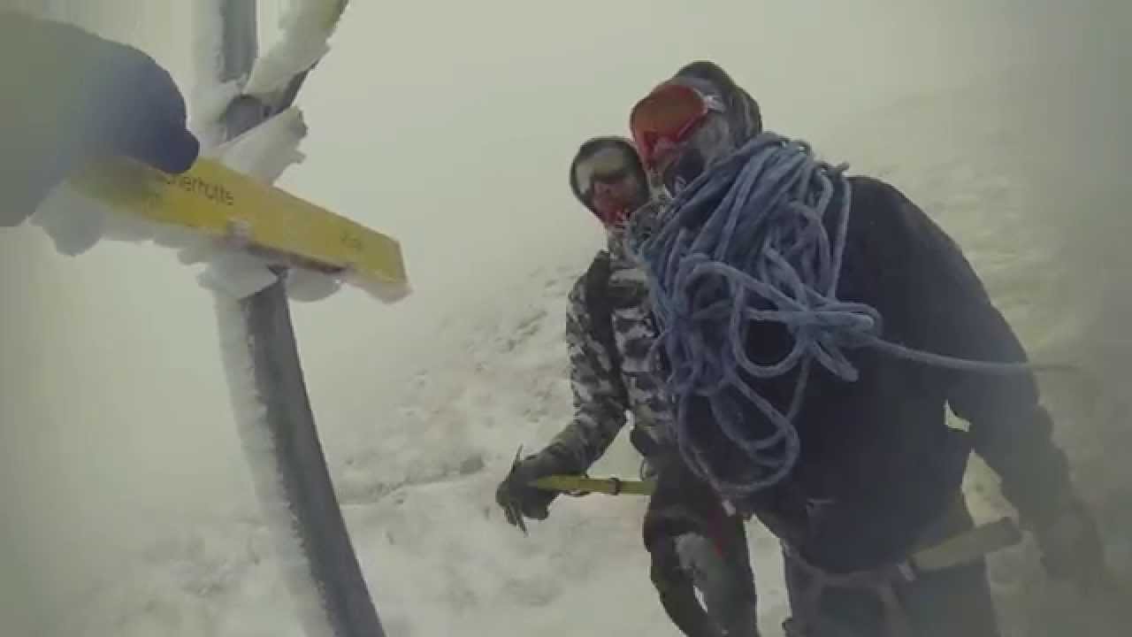 Schneeberg (2076m) Winterbesteigung - Orkan auf dem Plateau