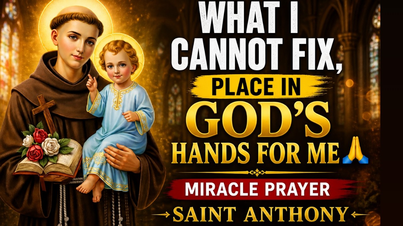 URGENT MIRACLE PRAYER TO SAINT ANTHONY FOR WHAT I CANNOT FIX, LET HIM PLACE IN GOD'S HANDS FOR ME