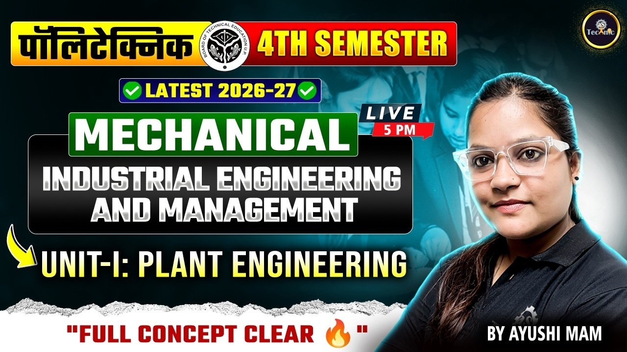 PLANT ENG.| INDUSTRIAL ENG. & MANAGEMENT | UNIT-1|MECHANICAL ENGG 4TH SEM | 2026 - 27 #astechnic