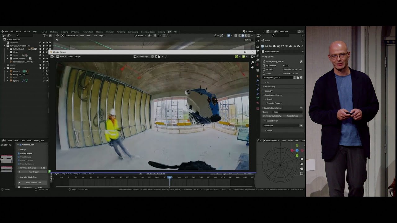 Blending in architectural design and on construction site — Blender Conference 2024