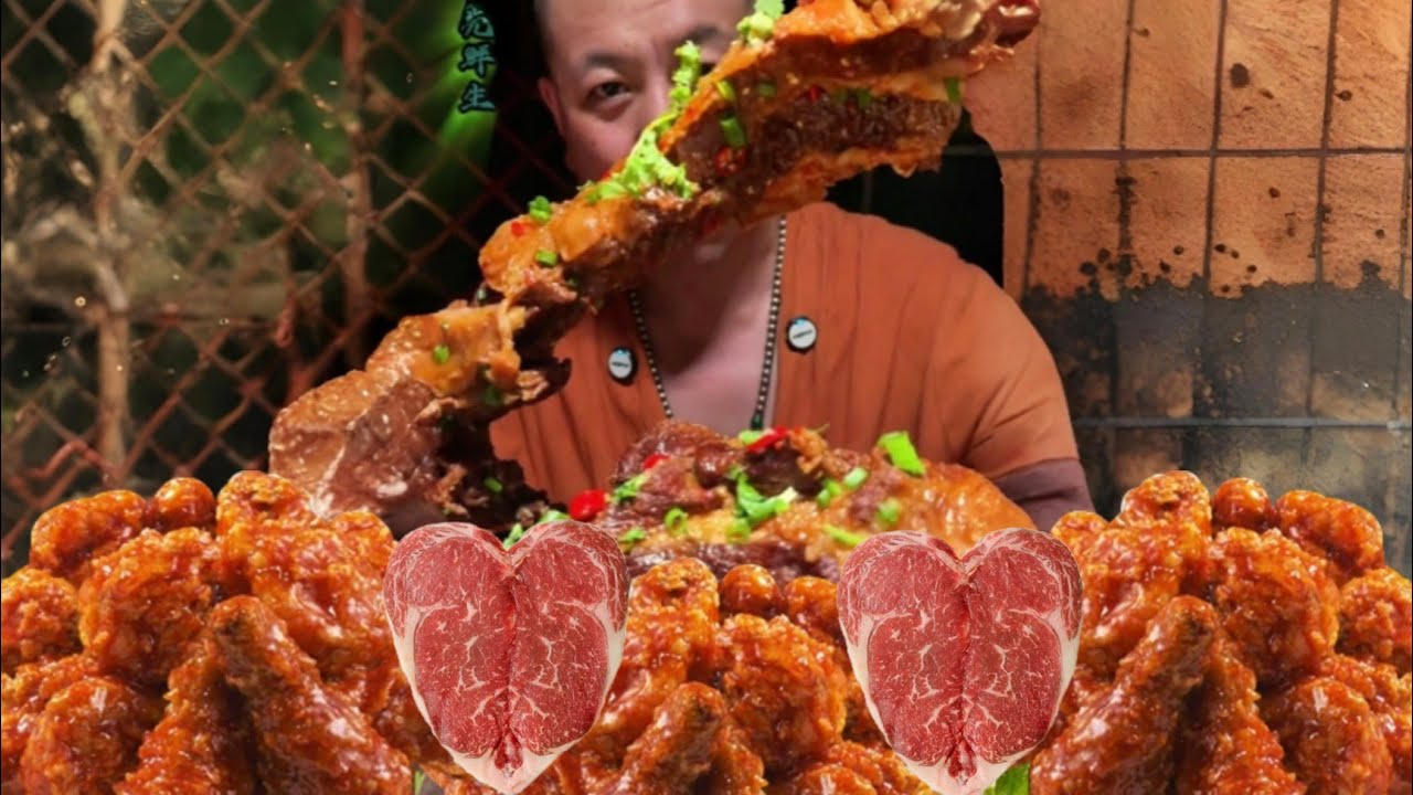 Yellow fat steak, beef bone / Mukbang 2025