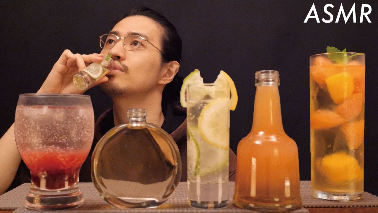 【ASMR】初夏を感じるフルーツが主役のドリンクたちをゴクゴク飲む音
