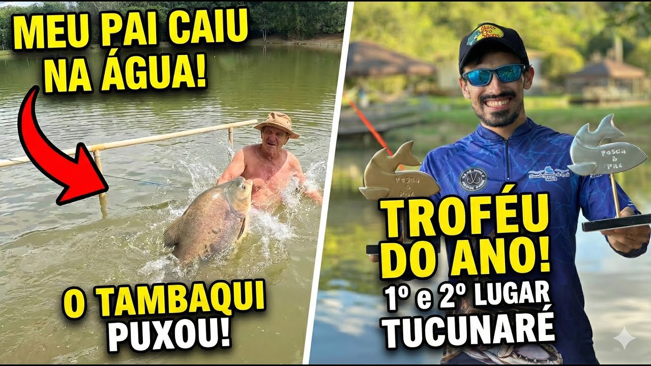 MEU PAI CAIU NA ÁGUA! 😱 O TAMBAQUI ARRASTOU ELE + GANHEI O TROFÉU DO ANO (1º e 2º Lugar!)