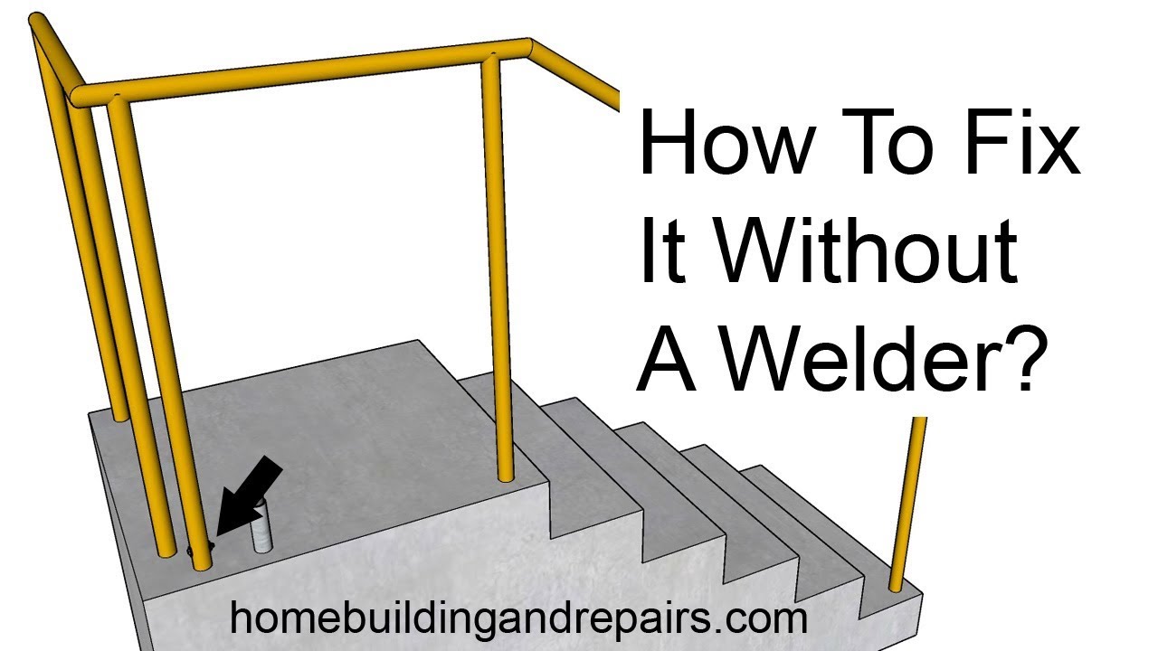 How To Repair Metal Stairway Hand Railing Base Damage Without A Welder