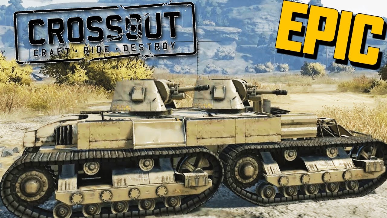 Crossout MASSIVE TANK - Twin Turrets & FLYING to Space! (Crossout Open Beta Gameplay Part 2)