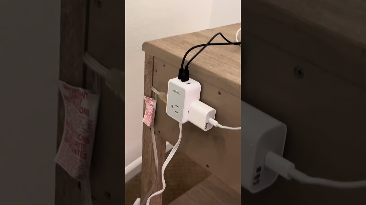 Bedside Table Cord Organization