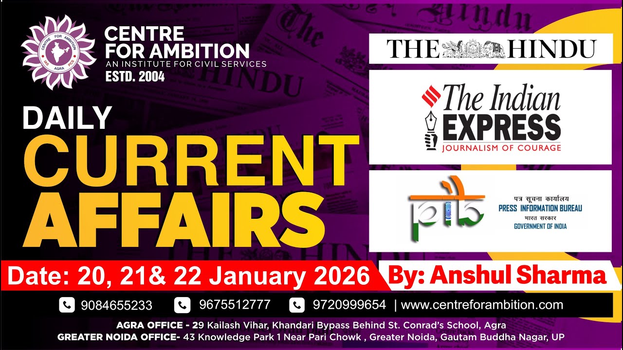 The Hindu Newspaper Analysis | 20,21 & 22 Jan 2026 | Daily Current Affairs