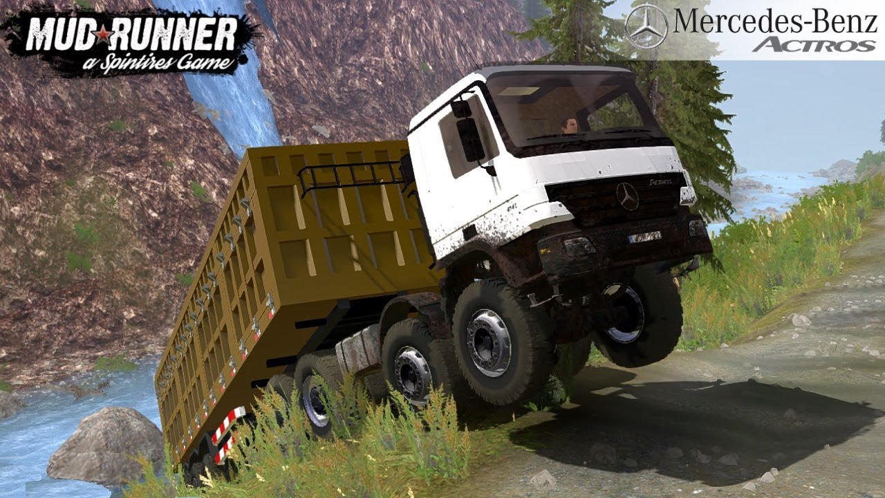 Spintires: MudRunner - MERCEDES ACTROS Off-road Mountain Roads