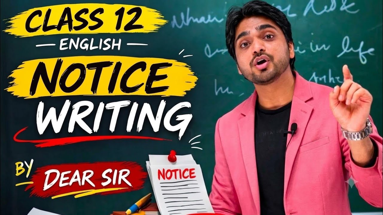 Notice Writing Class 12 Grammar | by dear sir | one shot CBSE board notice writing 