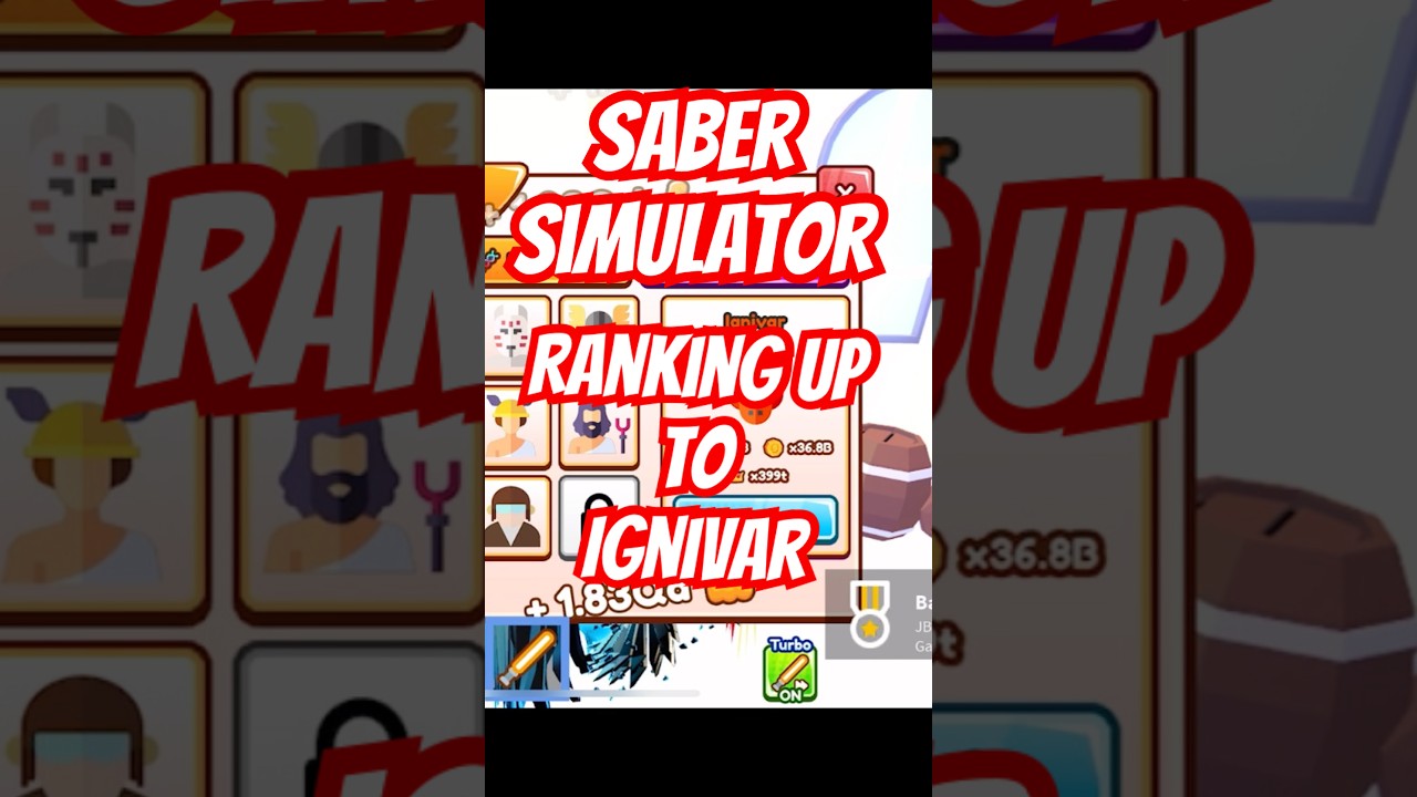 Saber simulator ranking up to ignivar! #sabersimulator #sabersim #roblox