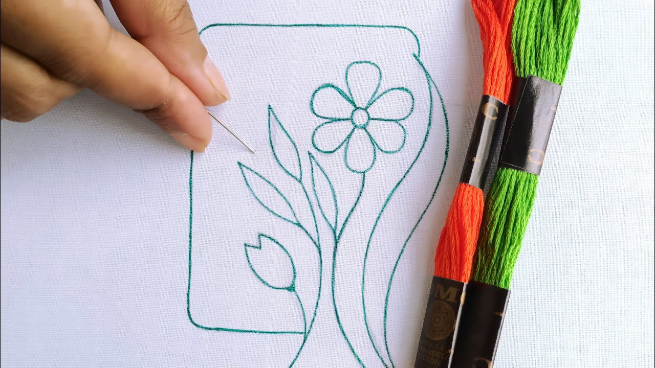 Latest Cushion Cover Design Embroidery Tutorial #229 //হাতের সেলাই করা সুন্দর একটি কুশন কভার ডিজাইন