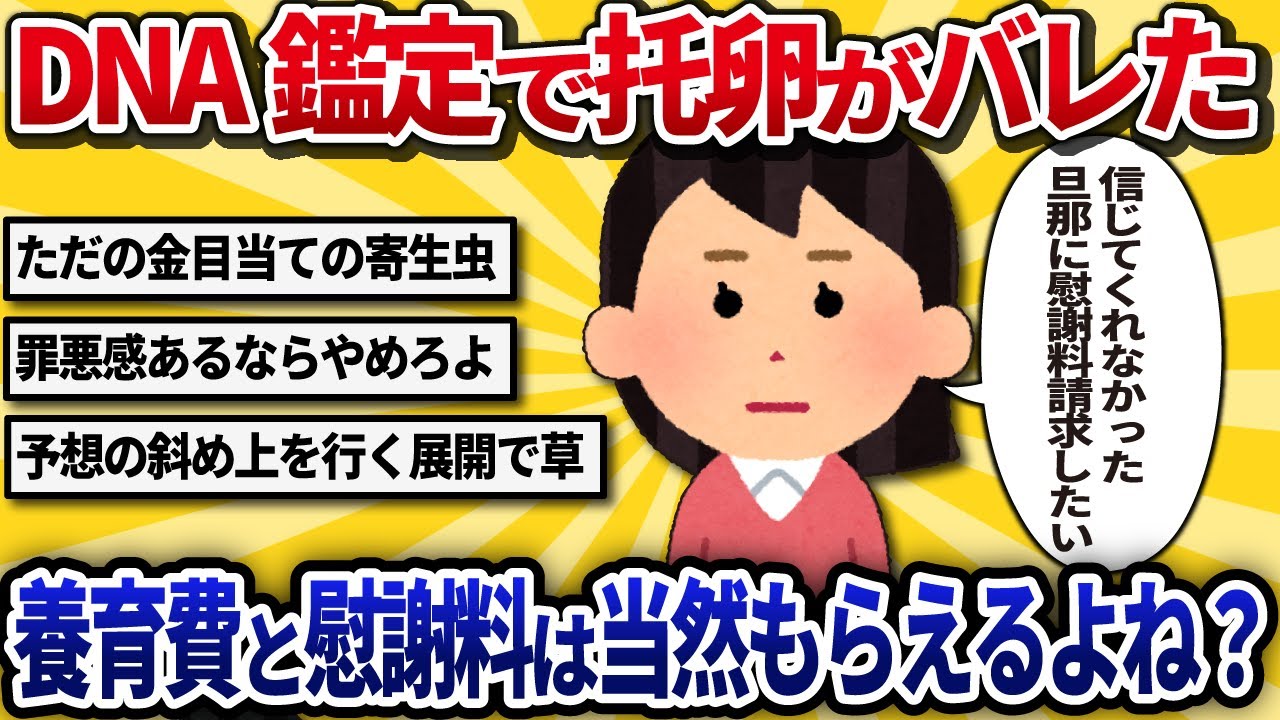 【汚嫁視点】旦那が勝手にDNA鑑定して、『自分の子供じゃない』と子供と私を捨てた。養育費と慰謝料はもらえるよね？【2ch修羅場】