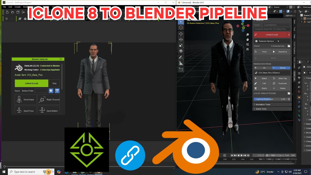 iclone 8 to Blender Pipeline Plugin Live Data Link