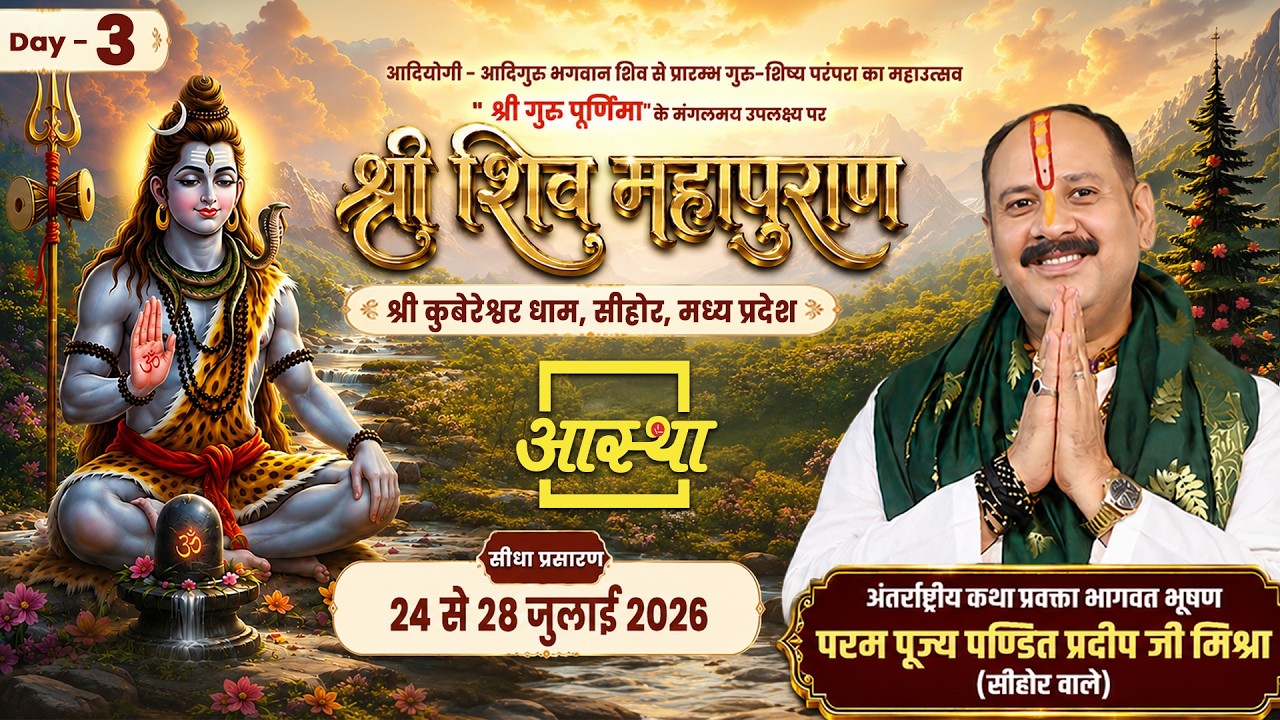 Day-03| श्री शिव महापुराण कथा | पूज्य पंडित प्रदीप जी मिश्रा | सीहोर,मध्य प्रदेश #shivmahapuran #om