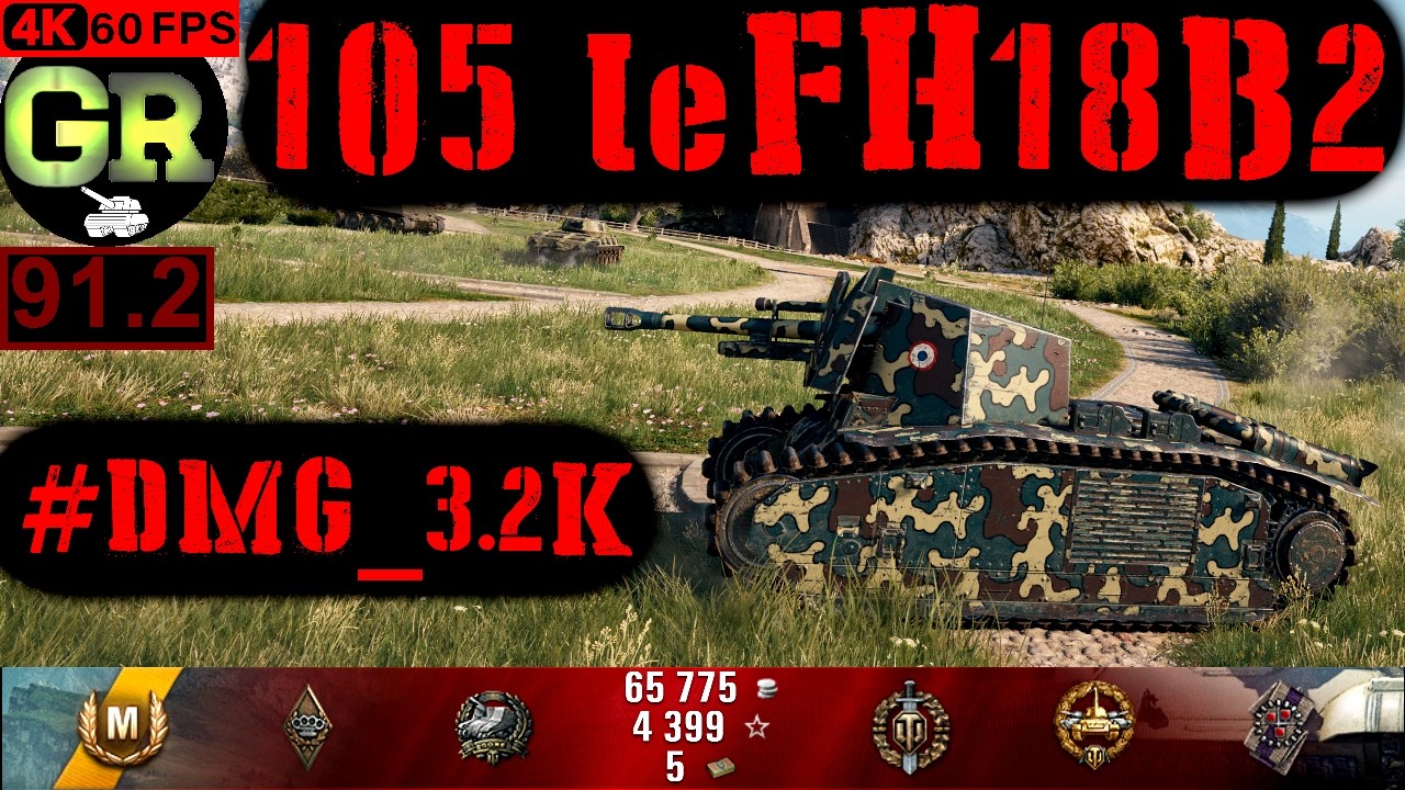 World of Tanks 105 leFH18B2 WoT Replay - 6 Kills 3.2K DMG(Patch 1.4.0)