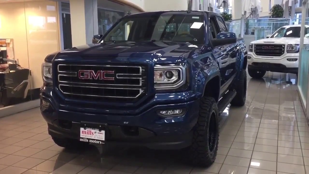 2018 Custom Sierra 1500 SLE Rough Country Lift Fuel Wheels Blue Oshawa ON Stock #180068