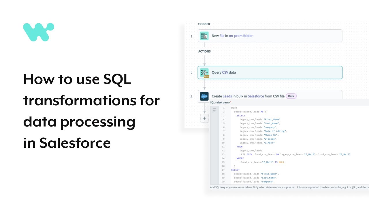 How to Use SQL Transformations &mdash; Data Processing in Salesforce