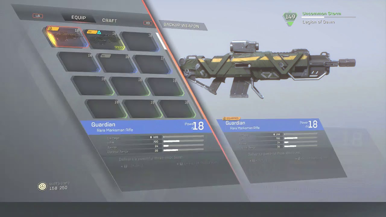Anthem Get Lightning Inscription and Higher Level Sledgehammer