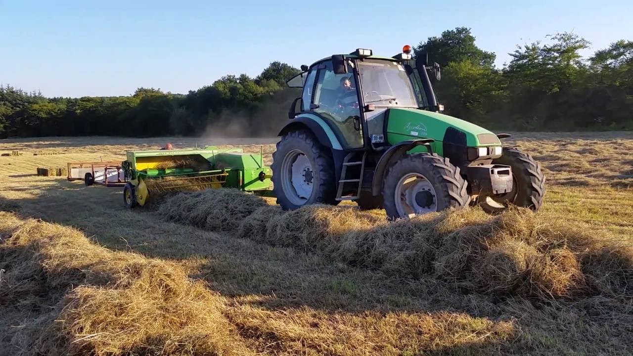 Baling hay 2016 at Hughes farm Wexford Ireland with John deere balers 342 and 456. Mchale f5500