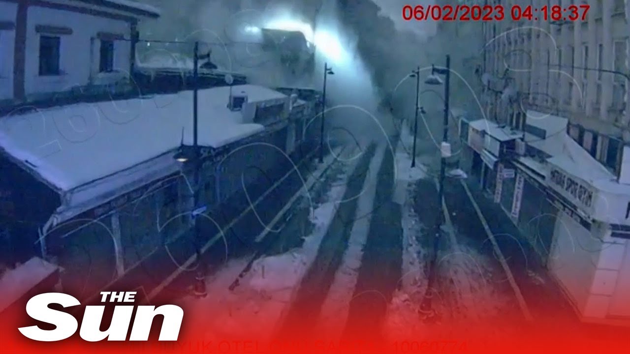 New CCTV footage shows buildings collapsing during Turkey eartquake