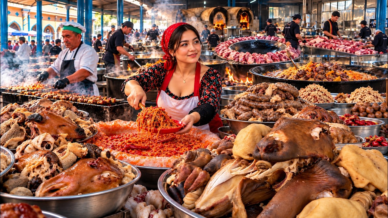 Why Millions Visit This Legendary Food Market | Chorsu Bazaar Uzbekistan | Giant Pilaf