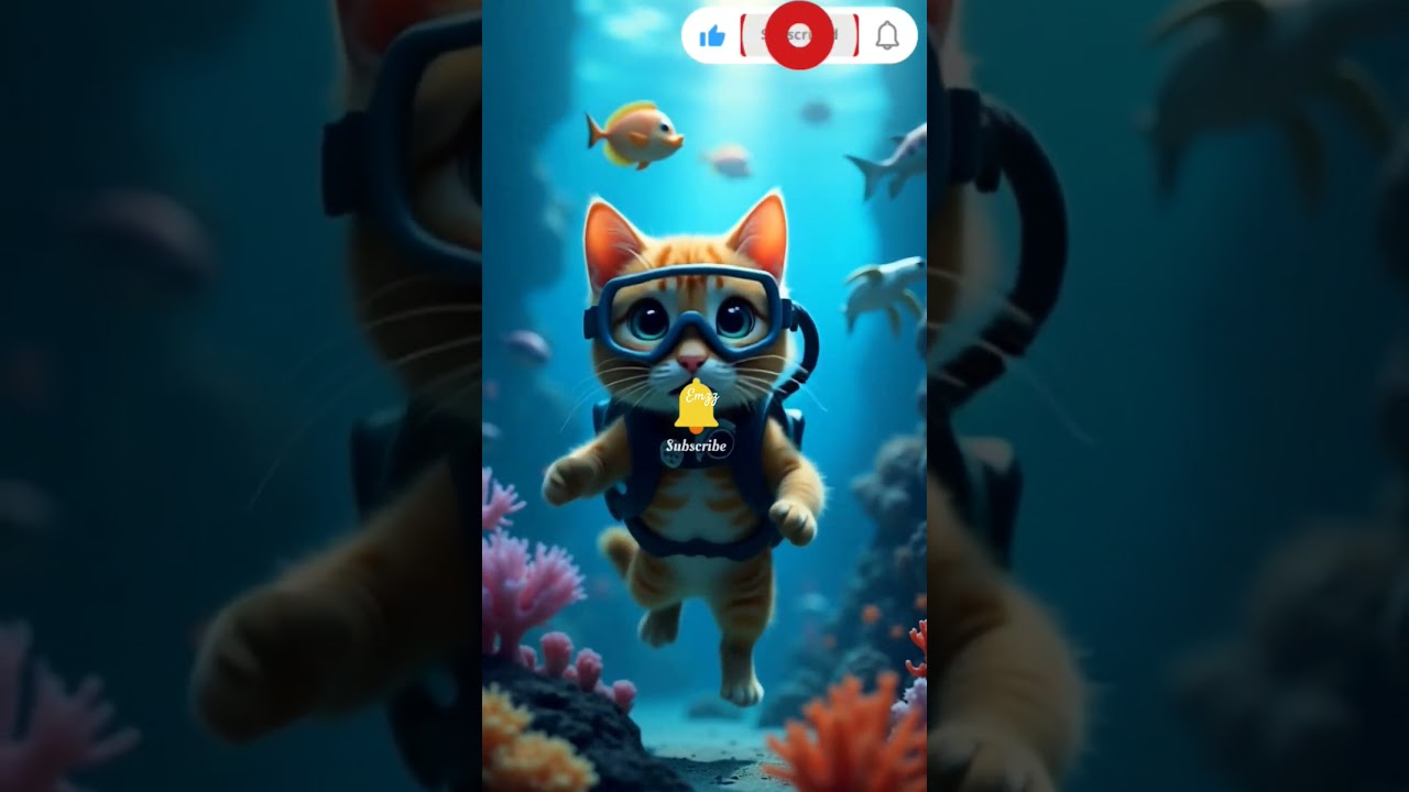 Ai Cat Scuba Dive Surprise!🐈😻 cats swimming #shorts #shortvideo #shortsfeed #cat @emzz-123