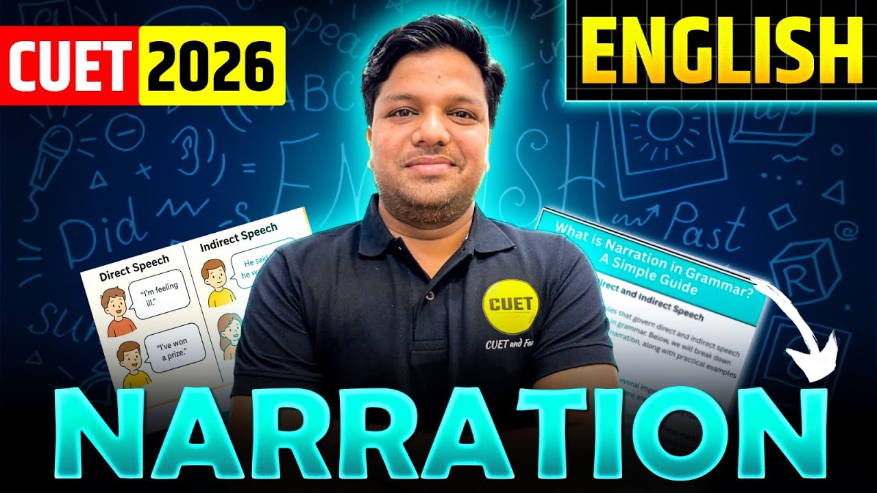 CUET 2026 | English | Narration Super One Shot 🚀 | Complete Revision