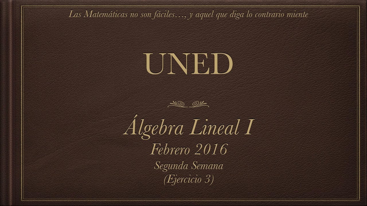 Álgebra Lineal I (Febrero 2016) (2ª semana) (Ejercicio 3)