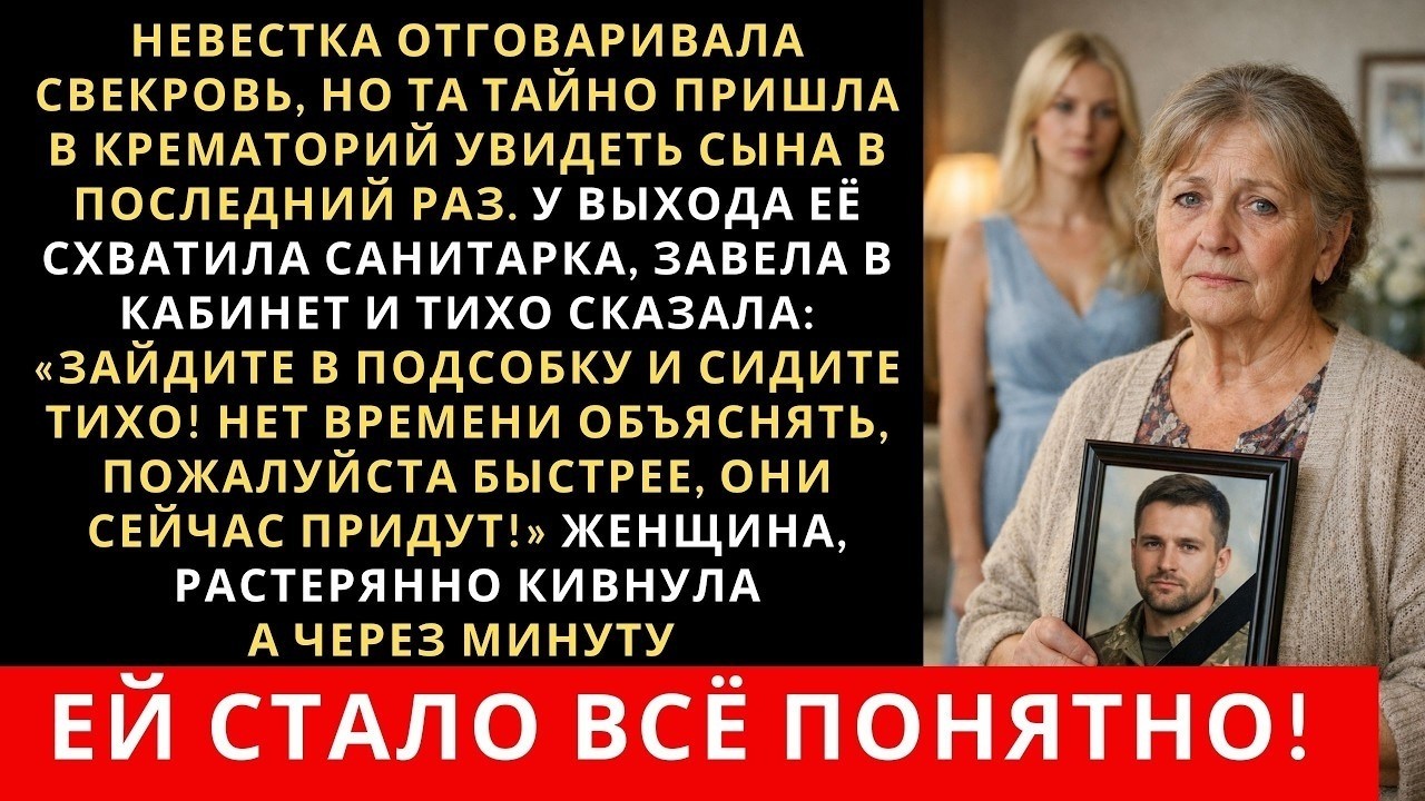 Невестка отговаривала свекровь но та тайно пришла увидеть сына в последний раз У выхода её схват