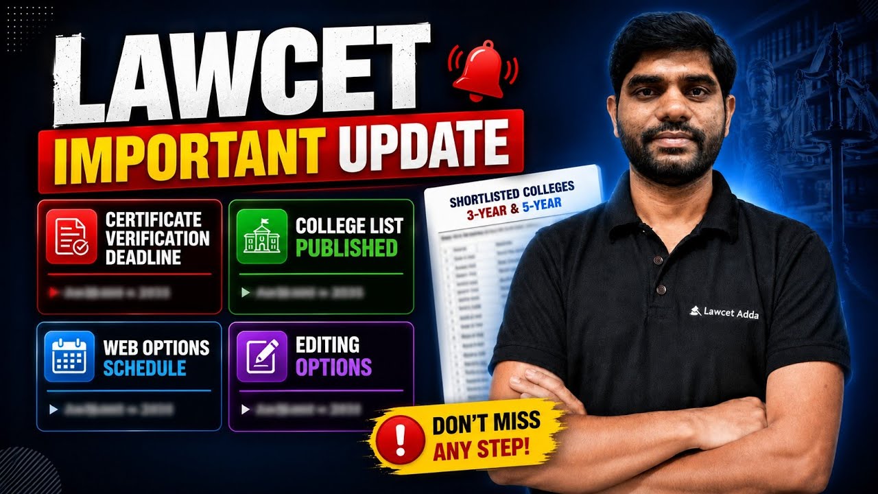 🚨 TG LAWCET Important Update: Web Options & Shortlisted College List PDF 📄 #lawcetadda #tglawcet2026