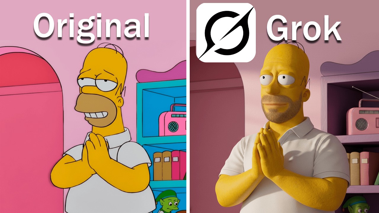 Grok Remake Iconic Scenes From Simpsons But Realistic