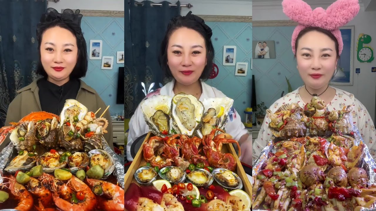 Yummy #398 Seafood 🦐, 🦪, 🐙🤤 🦐🦐. Shrimp  🦐 🦐 Oyster 🦪🦪 ...#mukbang #seafood #eatingshow 