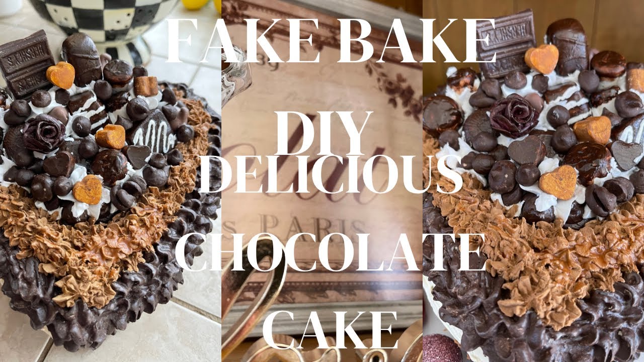 LOOK/FAKE BAKE CHOCOLATE CAKE DIY💫🤎