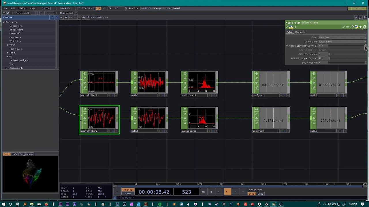 Touchdesigner simple audio analysis tutorial