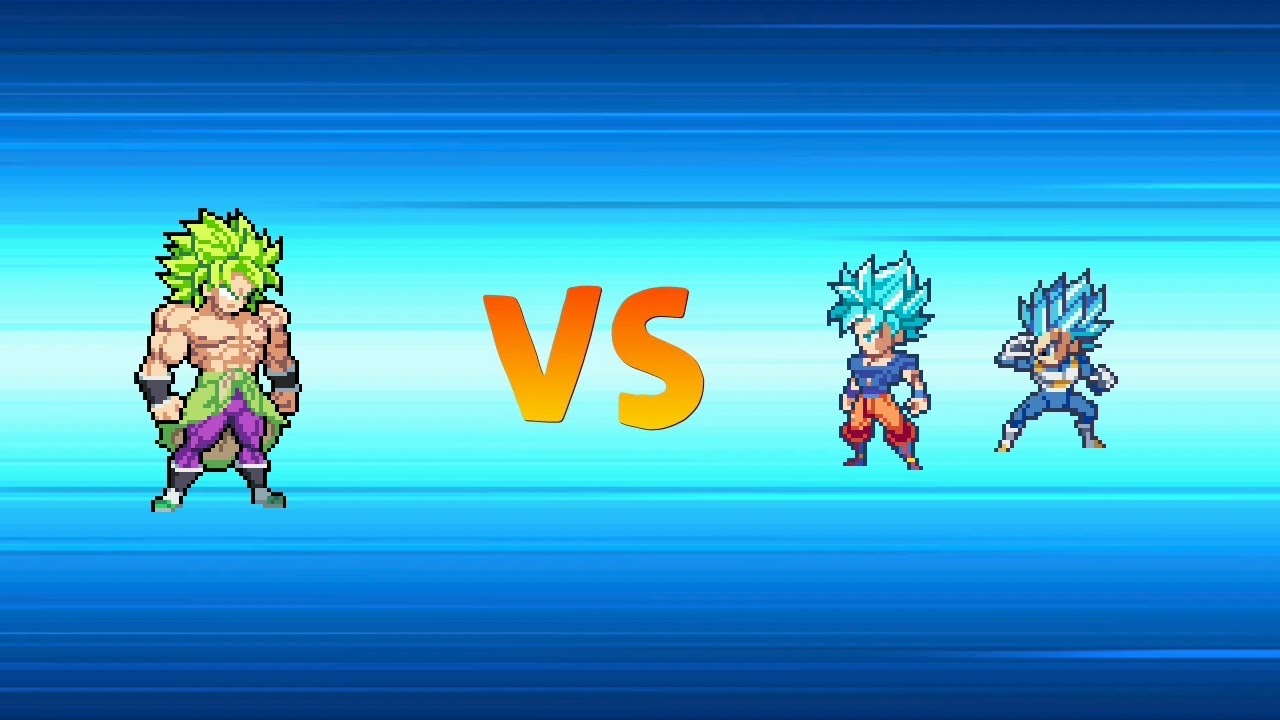 broly ssjl VS Goku ssj blue e vegeta blue evolution 