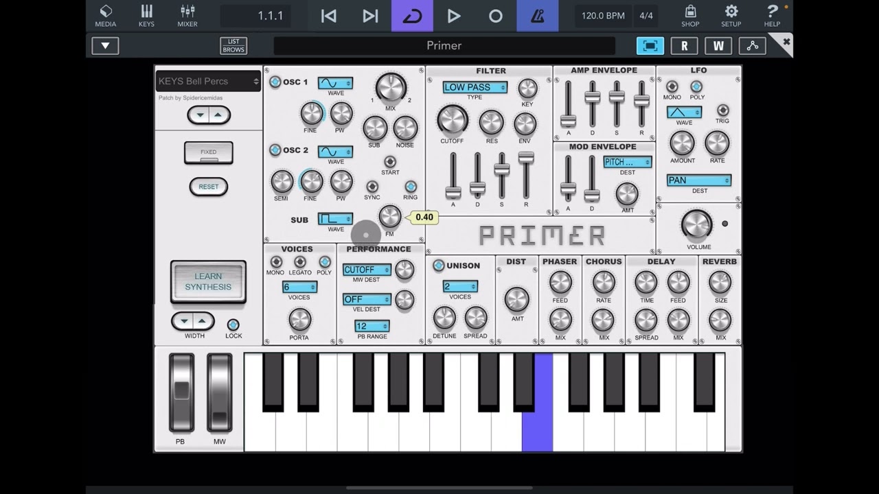 PRIMER - 100% FREE AUv3 Poly Synth - Includes 157 Patches by Spidericemidas - Demo with Cubasis 3