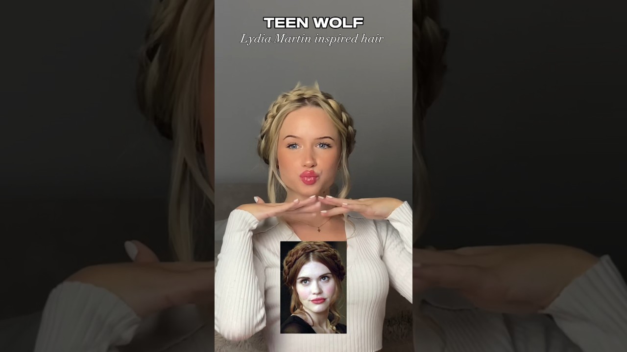 Lydia Martin milkmaid hairstyle🫶🏼 #hairstyle #hairdo #hair #teenwolf #lydiamartin #milkmaid #cute
