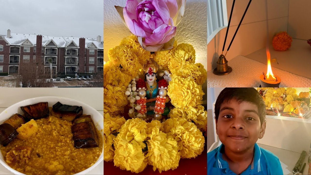 আমেরিকায় আমরা করলাম সরস্বতী পুজো। Dallas এ শুরু হয়েছে তুষারঝড়। 