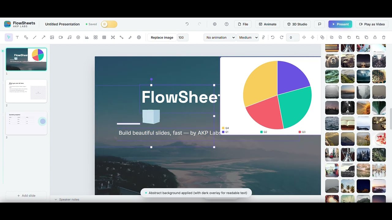 Flowsheet-Build Beautiful Slides Instantly &mdash; Free Browser Slide Editor | FlowSheets by AKP Labs
