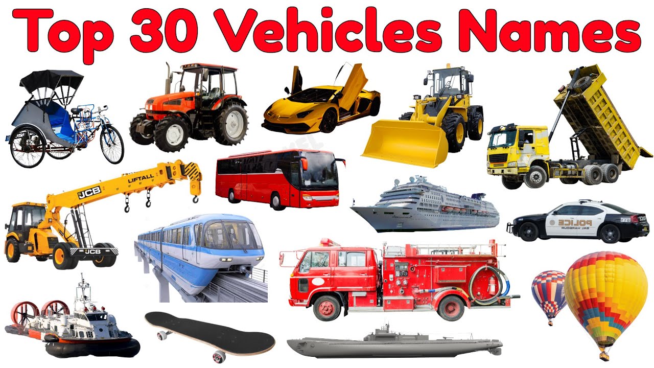 Топ-20 автомобилей для детей 🚗🚒 | Изучаем названия и звуки автомобилей | Образовательное видео дл...
