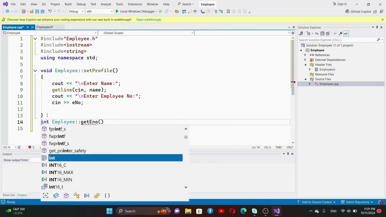 How to create a new class in visual C