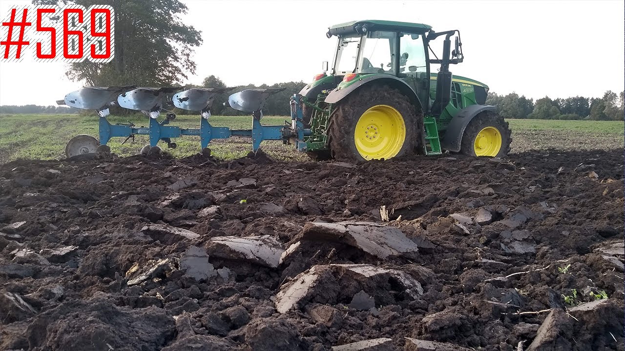 Orka pod pszenice, jęczmień i żyto, ustawianie głębokości orki, John Deere & Frost Mosel #569