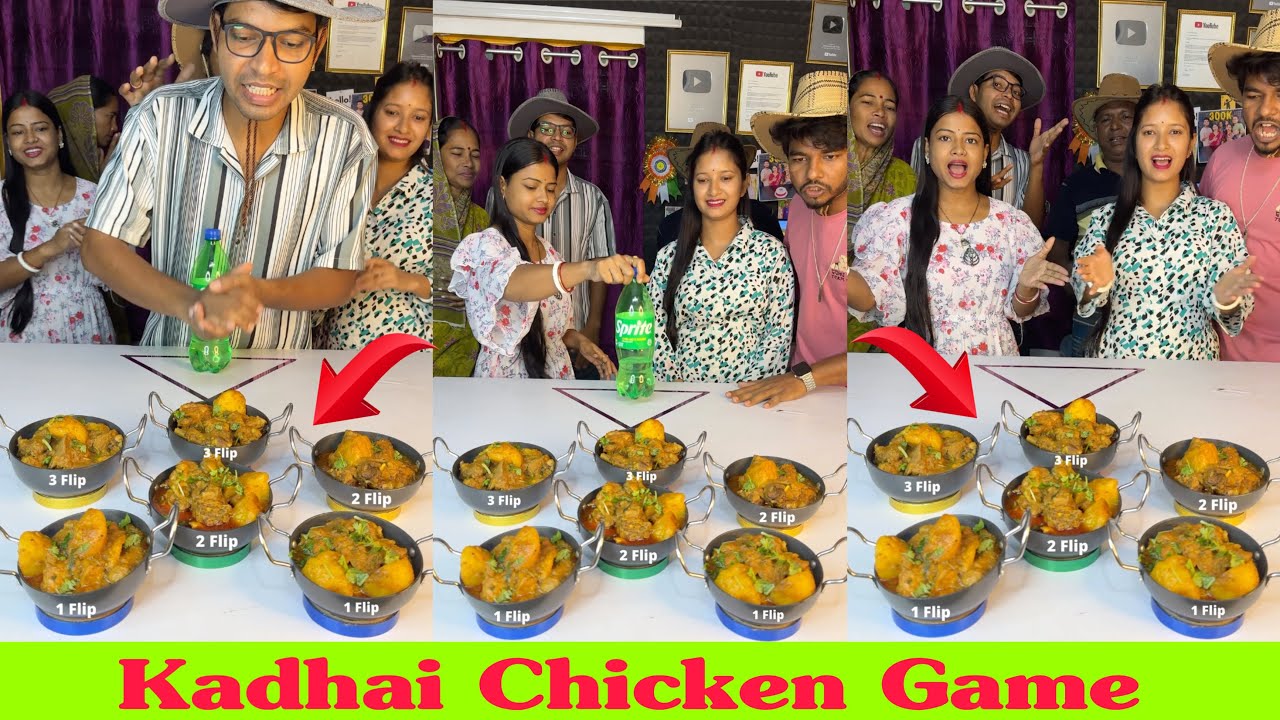 Chicken Kadhai Funny Bottle Flip Challenge Game | Mousumi & Sonali Challenging