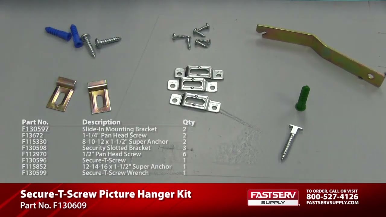 Secure T Screw Picture Hanger Kit