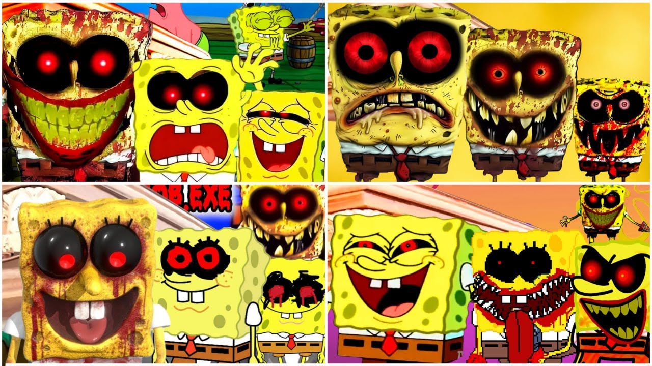 Mr. Krabs (Eugene H. Krabs) vs Sandy Cheeks vs Sheldon J. Plankton vs Karen Tiles hop